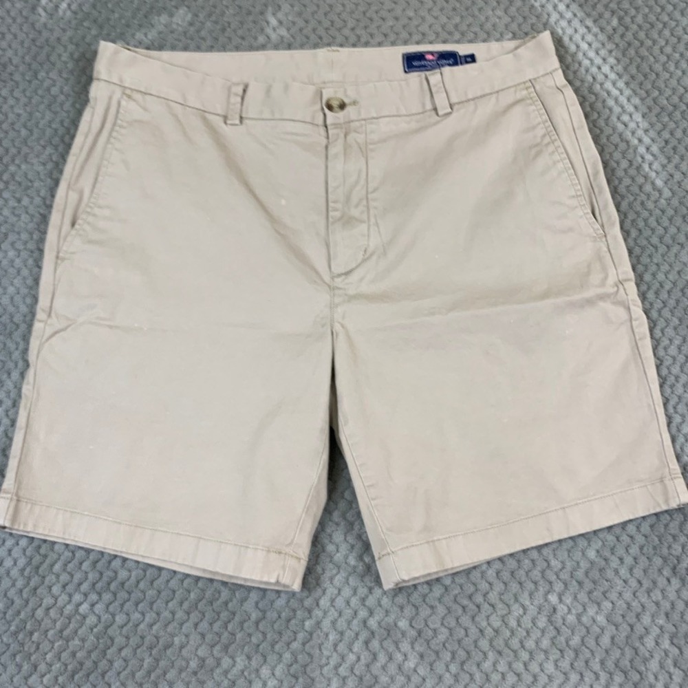 Vineyard Vines‎ Breaker Shorts Mens 36 Khaki Tan Flat Front Chino